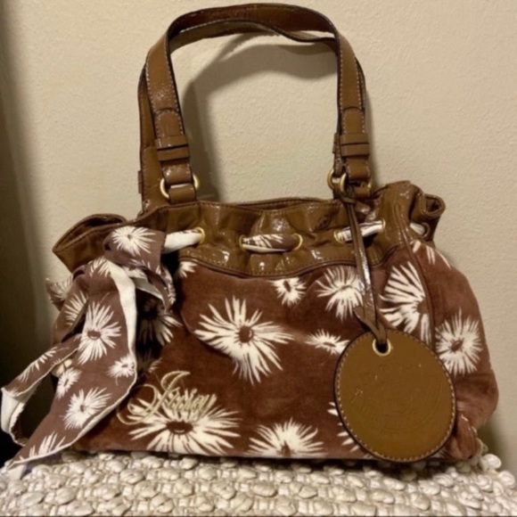 Juicy Couture Handbags - 💥 Leaving Tonight! Juicy Couture Vintage Brown Poinsettia Full Size Daydreamer